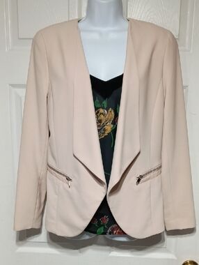 H & M Draped Blazer With Zipper Accents